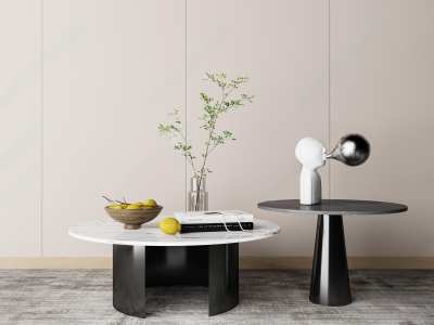 现代大理石茶几3D模型下载